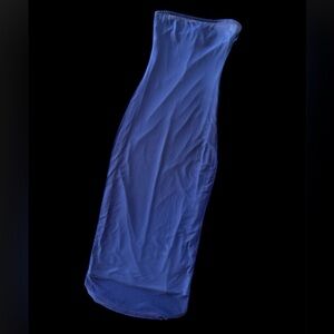 Blue Strapless form fitting maxi Dress XXS
